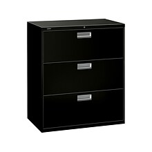 HON Brigade 600 Series 3-Drawer Lateral File Cabinet, Letter/Legal Size, Lockable, 40.88H x 36W x