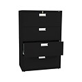 HON Brigade 600 Series 4-Drawer Lateral File Cabinet, Letter/Legal Size, Lockable, 52H x 36W x 18