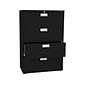 HON Brigade 600 Series 4-Drawer Lateral File Cabinet, Letter/Legal Size, Lockable, 52"H x 36"W x 18"D, Black (HON684LP)
