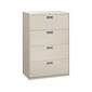 HON Brigade 600 Series 4-Drawer Lateral File Cabinet, Locking, Letter/Legal, Gray, 36"W (HON684LQ)
