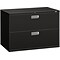 HON Brigade 600 Series 2-Drawer Lateral File Cabinet, Locking, Letter/Legal, Black, 42W (H692.L.P)