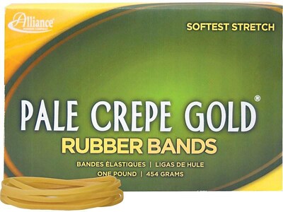 Alliance Pale Crepe Gold Multi-Purpose Rubber Bands, #33, 1 lb. Box, 970/Box (20335)