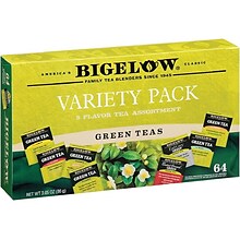 Bigelow Variety Pack Green Tea Bags, 64/Box (30568)