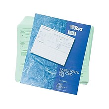 TOPS Employee Record File Straight Cut, 20/Pack (TOP 3287)