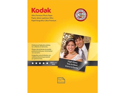 Kodak Ultra Premium Glossy Photo Paper, 8.5 x 11, 25 Sheets/Pack (8366353)