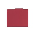 Smead Card Stock Heavy Duty Classification Folders, 2 Expansion, Letter Size, 1 Divider, Red, 10/Bo