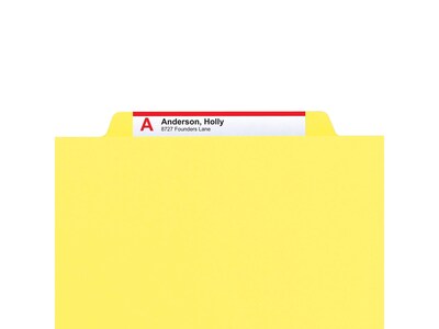 Smead Card Stock Heavy Duty Classification Folders, 2 Expansion, Letter Size, 1 Divider, Yellow, 10