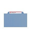 Smead Card Stock Heavy Duty Classification Folders, 2 Expansion, Letter Size, 2 Dividers, Blue, 10/