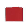 Smead Card Stock Heavy Duty Classification Folders, 2 Expansion, Letter Size, 2 Divider, Red, 10/Bo