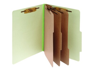 ACCO Pressboard Classification Folder, 3-Dividers, 4 Expansion, Letter Size, Leaf Green, 10/Box (AC