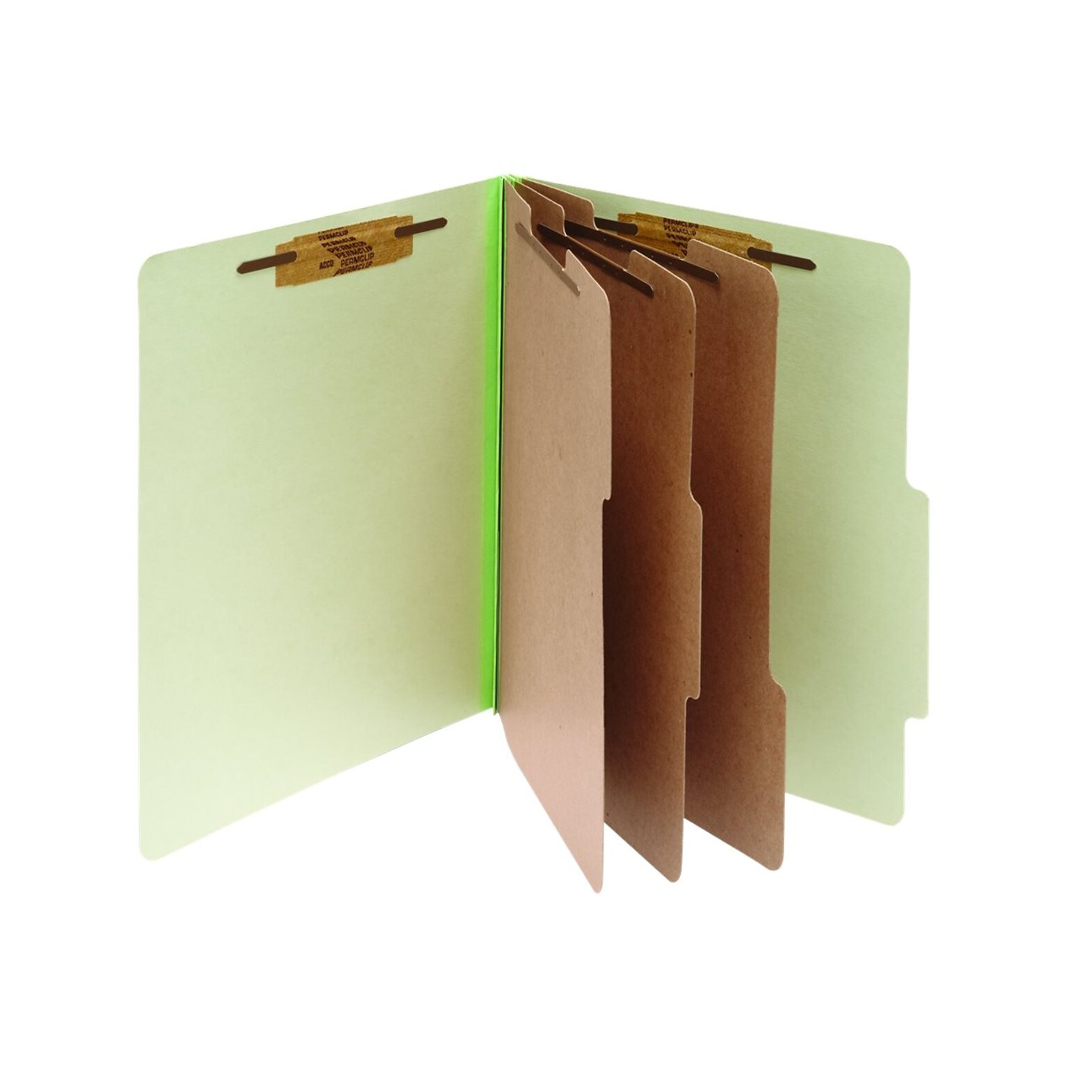 ACCO Pressboard Classification Folder, 3-Dividers, 4 Expansion, Letter Size, Leaf Green, 10/Box (ACC15048)