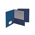Smead Heavyweight 2-Pocket Portfolio Folders, Dark Blue, 25/Box (87854)