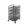 Safco Onyx Mesh Mobile File Cart with Lockable Wheels, Black (5213BL)