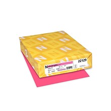 Astrobrights 65 lb. Cardstock Paper, 8.5 x 11, Plasma Pink, 250 Sheets/Pack (WAU22129)