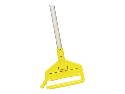 Rubbermaid Invader 60" Wood Wet Mop Handle, Yellow/Natural (FGH116000000)