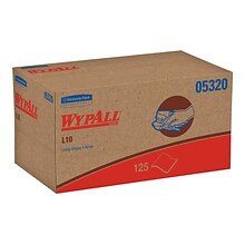 WypAll L10 Paper Wipers, White, 125 Wipes/Pack, 18 Packs/Carton (05320)