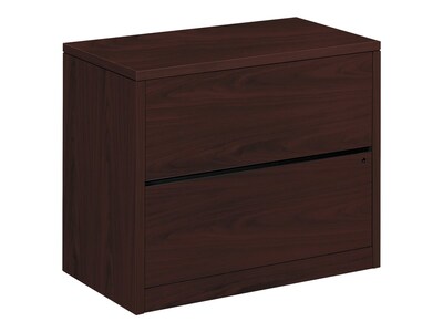 HON 10500 Series 2-Drawer Lateral File Cabinet, Locking, Letter/Legal, Mahogany, 36W (H10563.NN)