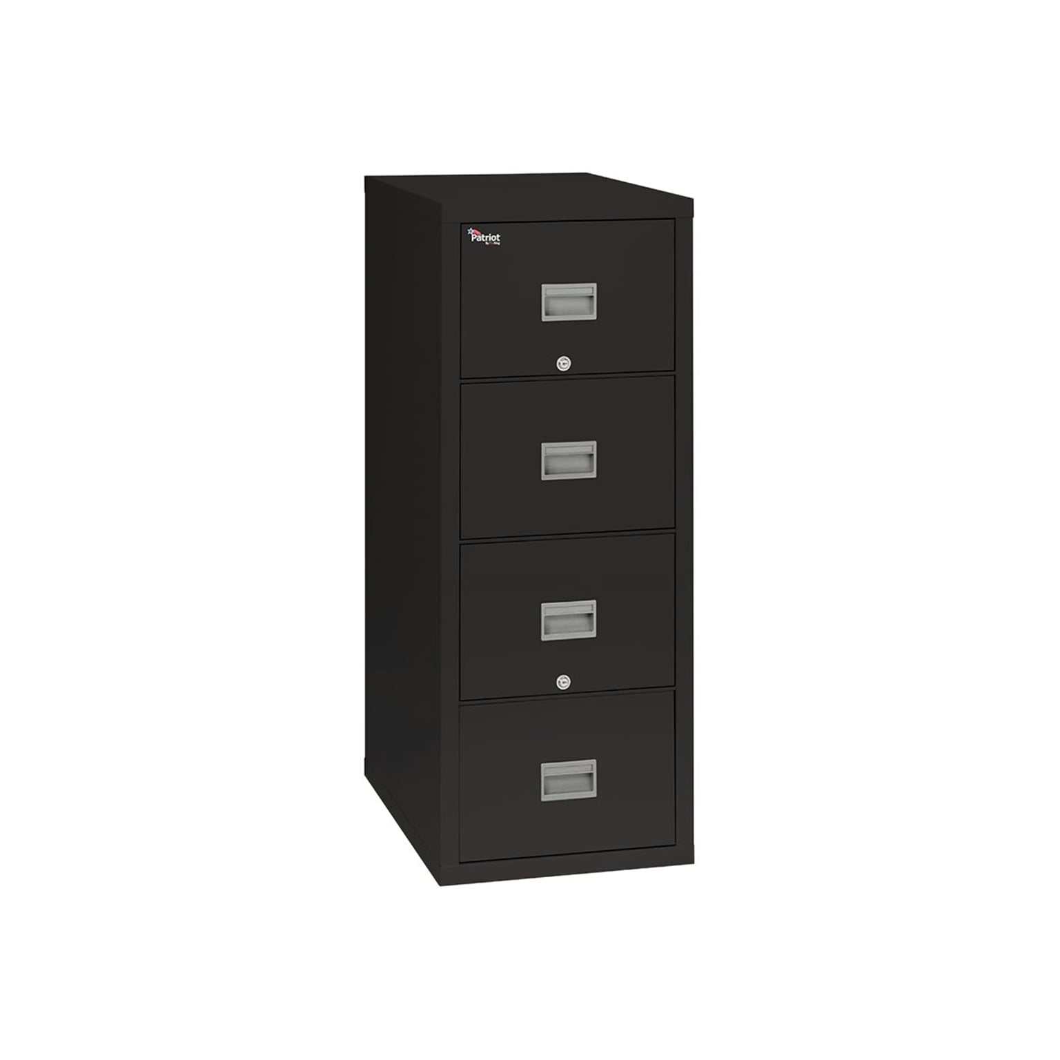 FireKing Patriot 4-Drawer Vertical File Cabinet, Fire Resistant, Letter/Legal, Black, 25D  (4P1825-CBL)