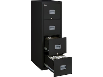 FireKing Patriot 4-Drawer Vertical File Cabinet, Fire Resistant, Letter/Legal, Black, 25D  (4P1825-