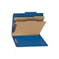 Smead Classification Folders with SafeSHIELD Fasteners, 2" Expansion, Letter Size, 2 Dividers, Dark Blue, 10/Box (14032)