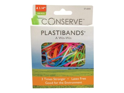 CONSERVE PlastiBands Multi-Purpose Rubber Bands, Box, 100/Box (SF-6000)