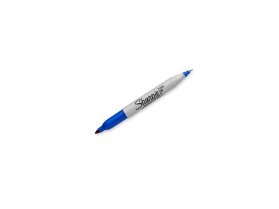 Sharpie Permanent Markers, Twin Tip, Blue, 12/Pack (32003)
