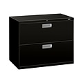 HON Brigade 600 Series 2-Drawer Lateral File Cabinet, Letter/Legal Size, Lockable, 28.38H x 36W x