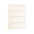 Lorell 4-Drawer Lateral File Cabinet, Locking, Letter/Legal, Beige, 36W (22953)