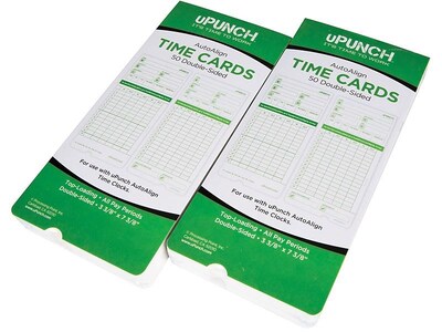 uPunch Time Cards for HN1000/3000 Time Clocks, 100/Pack (HNTCG1100)