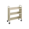 Safco 3-Shelf Metal Mobile Book Cart with Steel Swivel Wheels, Sand (5358SA)