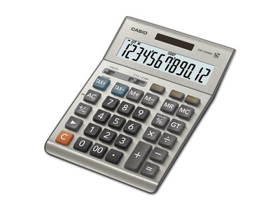 Casio DM-1200BM 12-Digit Desktop Calculator, Gray