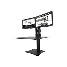 Victor Technology High Rise™ Manual Dual Monitor Standing Desk, 28 W, Laminate Wood (DC350)
