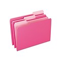 Pendaflex Two-Tone File Folders, 3-Tab, Legal Size, Pink, 100/Box (PFX 153 1/3 PIN)