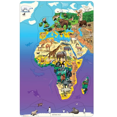 Dowling Magnets Magnetic Wildlife Map Puzzle, Eurasia & Africa, Grades PreK+ (DO-734110)