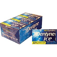 Dentyne Ice Sugar Free Gum, Peppermint, 16 Pieces/Pack, 9 Packs/Box (31254)