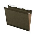Pendaflex Ready-Tab Reinforced Hanging File Folders, 3-Tab, Letter Size, Standard Green, 25/Box (PFX