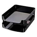 Officemate 2200 Series Front Loading Letter Trays, Black, 2/Set (22236)