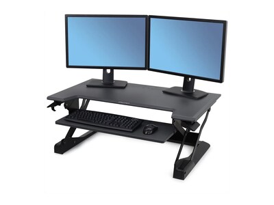Ergotron WorkFit-TL 38"W Adjustable Standing Desk Converter, Black/Dark Gray (33-406-085)