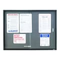 Quartet Fabric Enclosed Bulletin Board, Graphite Frame, 3H x 4W (2364S)