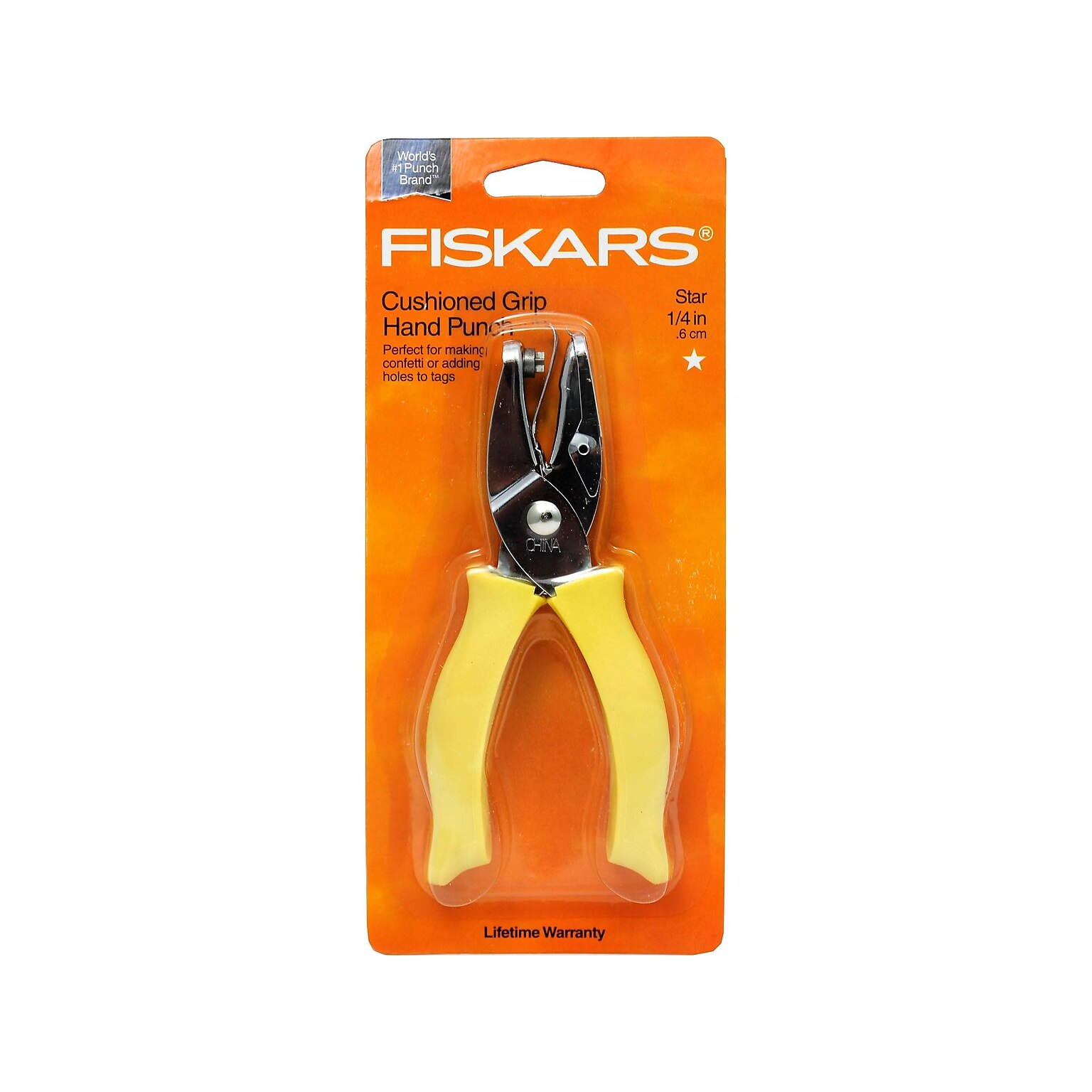 Fiskars Star 1-Hole Punch, Silver/Yellow (23537097J)