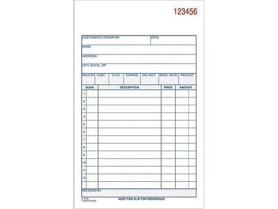 Adams 3-Part Carbonless Sales Orders, 7.19L x 4.19W, 50 Sets/Book (TC4705)
