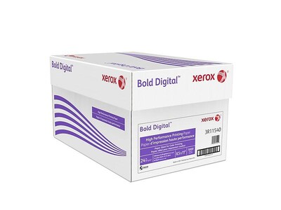 Xerox Bold Digital 8.5" x 11" Paper, 24 lbs., 98 Brightness, 500 Sheets/Ream, 10 Reams/Carton (3R11540)
