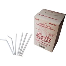 Berkley Square Polypropylene Straws 7.75, White, 400/Box (1245100)