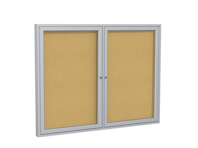 Ghent Cork Enclosed Bulletin Board, Aluminum Frame, 3H x 5W (PA23660K)