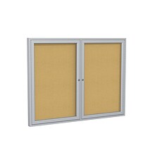 Ghent Cork Enclosed Bulletin Board, Aluminum Frame, 3H x 5W (PA23660K)