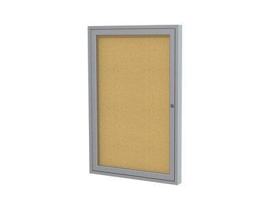 Ghent Cork Enclosed Bulletin Board, Satin Frame, 1.5H x 2W (PA12418K)