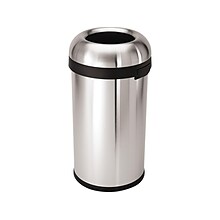 simplehuman Indoor Trash Can with Lid, Brushed Stainless Steel, 16 Gallon (CW1407)