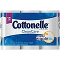 Cottonelle CleanCare 1-Ply Standard Toilet Paper, White, 150 Sheets/Roll, 12 Rolls/Pack (12456)