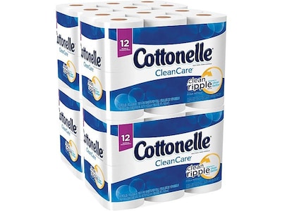 Cottonelle CleanCare 1-Ply Standard Toilet Paper, White, 150 Sheets/Roll, 48 Rolls/Pack (12456)
