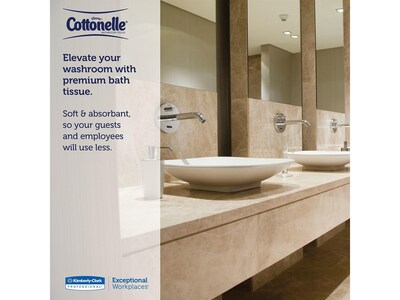 Cottonelle CleanCare 1-Ply Standard Toilet Paper, White, 150 Sheets/Roll, 12 Rolls/Pack (12456)